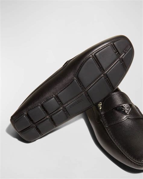 prada drivers nero|Prada Men's Triangle Logo Leather Drivers .